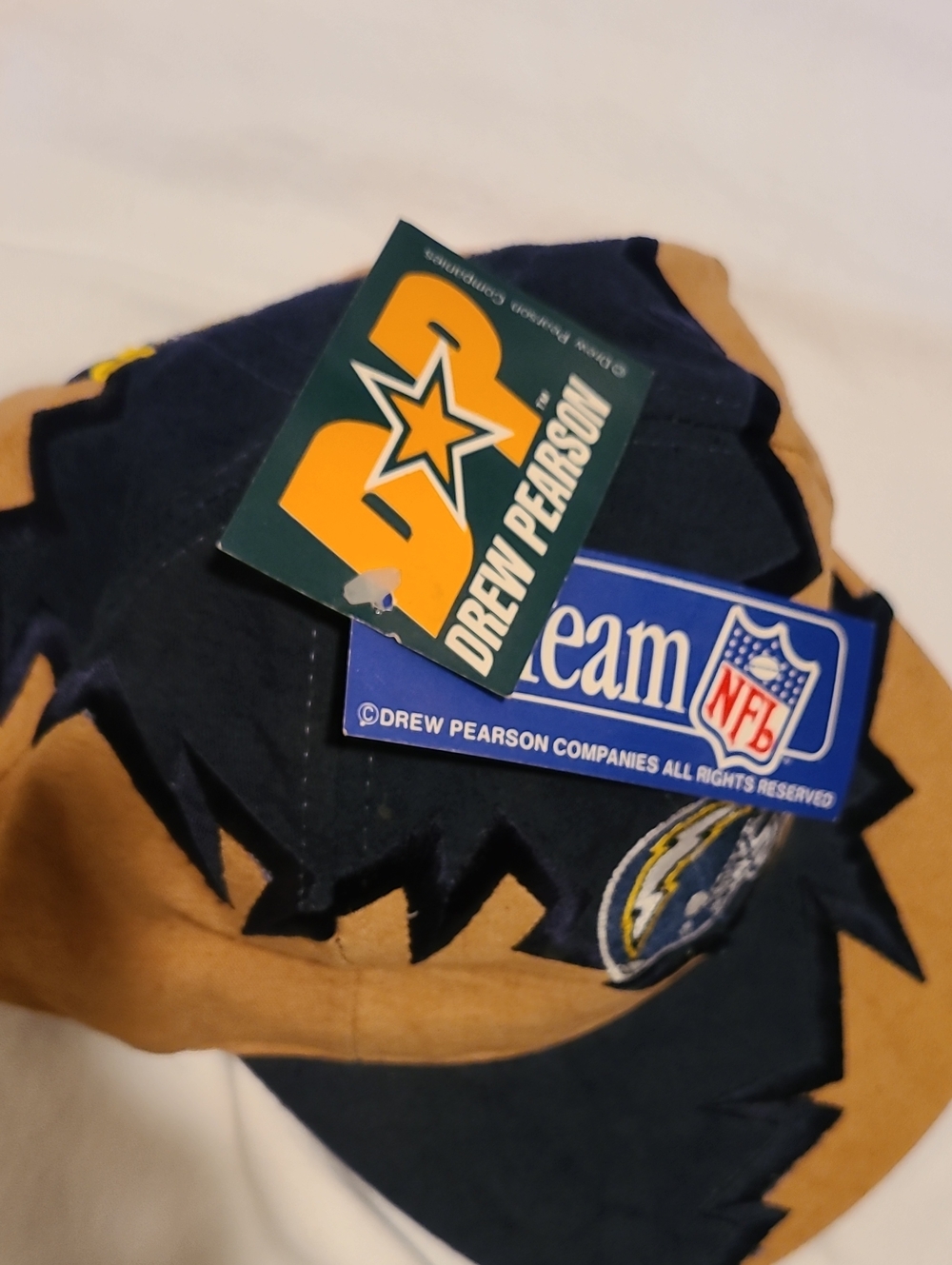 Vintage Drew Pearson San Diego Chargers Jagged Edge Hat Cap Blue Tan NWT Logo - Picture 5 of 16